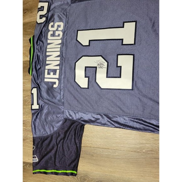 Reebok NFL Signed Autograph Seahawks Kelly Jennings #21 Men's Football Jersey - Picture 9 of 11